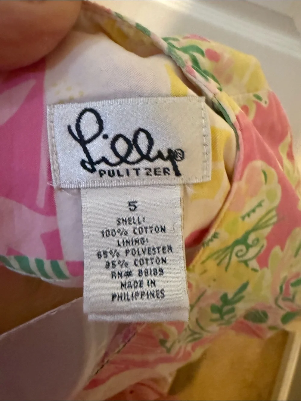 Lilly Pulitzer Girls Patchwork Floral Dress Size 5 Cotton